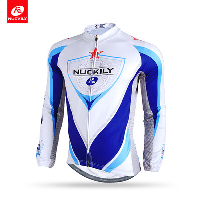 

NUCKILY Mens Long Sleeves Bike Apperal Winter Thermal Warm Cycling Jersey NJ529-W