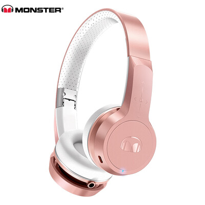 

Monster Monster Clarity Ultimate Ultimate Wireless Bluetooth Headset Phone Universal with Headsets Fashion Out of the Street Music Headphones Rose Gold