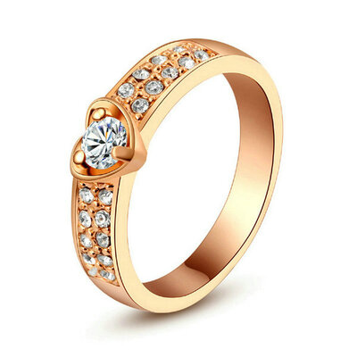 

Yoursfs® 18K Rose Gold Plated 08Ct Simulated Diamond Bridal Ring Use Austrian Crystal Wedding Ring