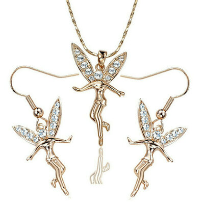 

Yoursfs® Rose 18K Gold Plated Tinkerbell Necklace and Earring Sets Используйте австрийский комплект ювелирных украшений из хрусталя