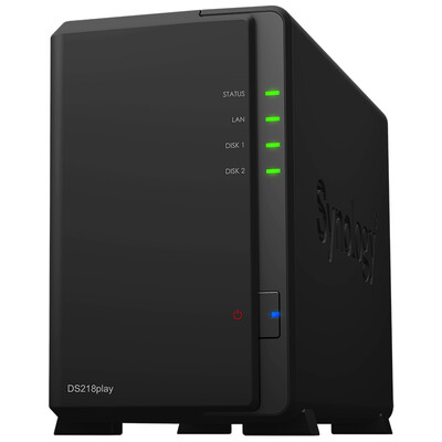 

Synology DS218play Quad Core 2-bay NAS Network Storage Server with no internal hard drive
