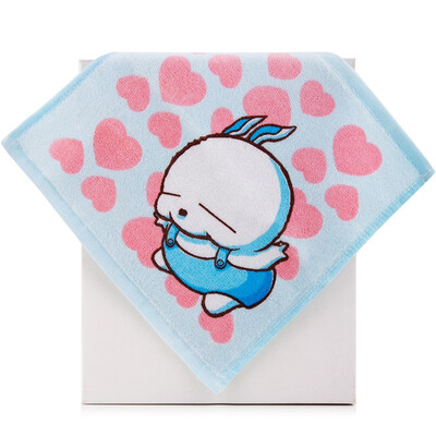 

Sanli cotton swagger cartoon printing multi-purpose kerchief super soft saliva towel wipe sweat towel white + yellow heart