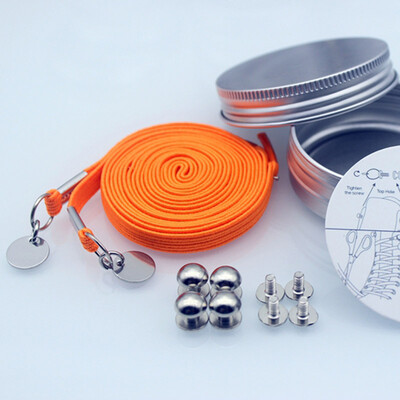 

JUP 1 пара Высококачественная упаковка из металлических коробок Ленивые люди без сильных эластичных шнурок для обуви Кроссовки Шну