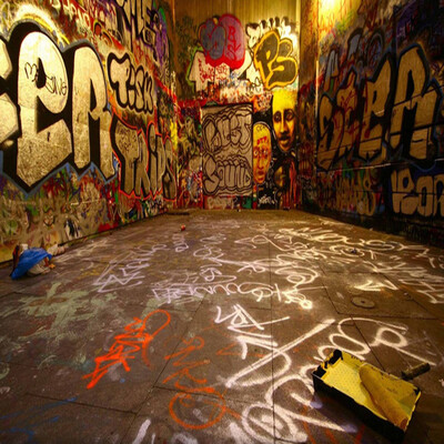 

Retro Graffiti 3D Stereo Color Letters Photo Mural Wallpaper Cafe Restaurant KTV Creative Spatial Extension Personality Fresco