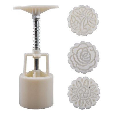 

[Jingdong supermarket] thousands of Seiko baking moon cake mold hand pressure round moon cake mold 63 grams with 3 flower pieces