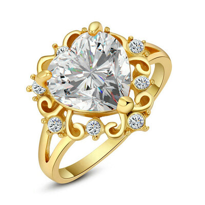 

Yoursfs® 18K White Gold Plated Crystal Heart Rings Use Austrian Crystal Fashion Jewelry