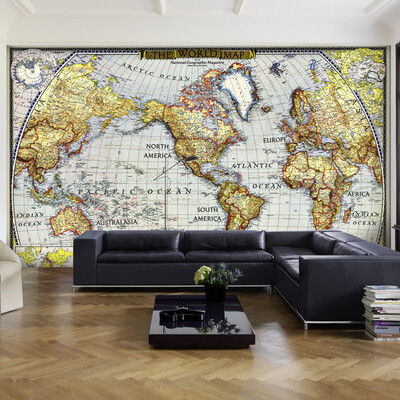 

3D photo wallpaper World map 3D stereo wallpaper theme hotel living room bedroom background mural wallpaper