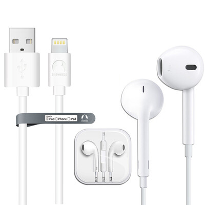 

Snowkids Apple phone in-ear earphone interface cable Apple MFi data cable charger line power accessories 12 m 6s6Plus white suit