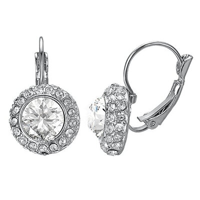 

Серьги с откидным верхом Cs Leverback Silver Tone Circular Halo Австрийский кристалл мотается серьгами для женщин