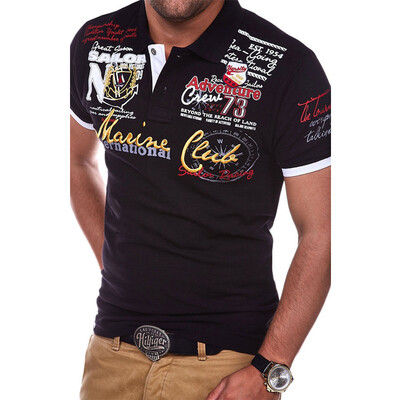 

Men's Fashion Personality Cultivating Short-sleeved Polo Shirts