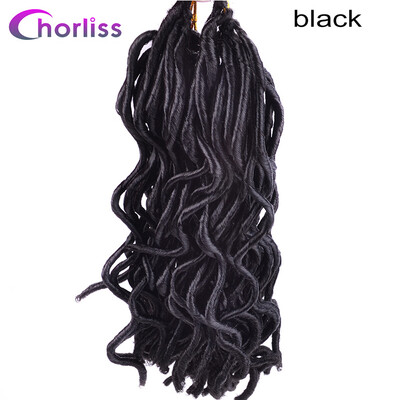

Chorliss 20inch FauxLocs Curly Crochet Braids Synthetic Crochet Hair Extensions Pure Color Braiding Hair Bundles 100gpack 1pc