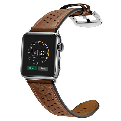 

BIAZE apple watch strap leather for Watch1 Series2 Series3 mesh belt 38mm-brown