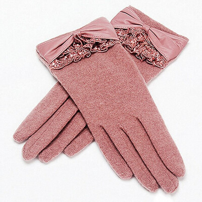 

женщины зимой кружева кашемир теплые перчатки кожаные аксессуары - талисман на открытый