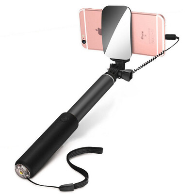 

Biya Zi BIAZE U28-wire Selfie cool black lighting interface mirror telescopic self-stick for iphoneX 8 7plus 6s 5s 5c