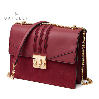 

BAFELLI winter new arrival split leather bag blue bolsos mujer frosted suede cowhide crossbody bag hot sale women messenger bags
