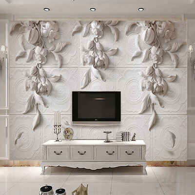 

European Style 3D Stereo Embossed Leaf Photo Wall Mural Wallpaper Living Room Hotel Luxury Decor Wallpapers Roll Papel De Parede