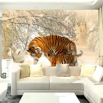 

Papel De Parede 3D обои Современные Стерео животных Тигр Снег Пейзаж Mural Гостиная Спальня Домашний декор Нетканые обои