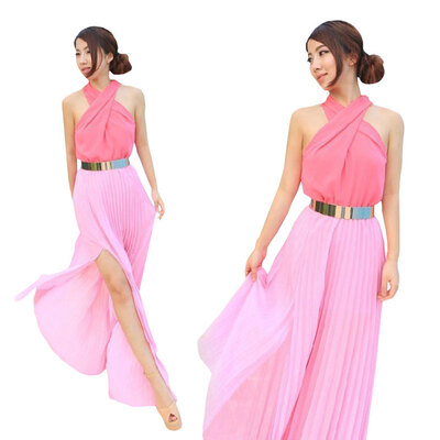 

Lovaru ™summer style 2015 new women dress Women's Summer Bohemia Maxi Dress Long Party Chiffon Halter Dress