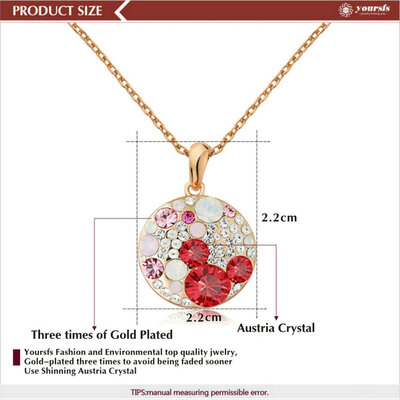 

Yoursfs® 18K Rose Gold Plated Cute Micky Necklace&Earring Set Use Austrian Crystal Jewelry Set