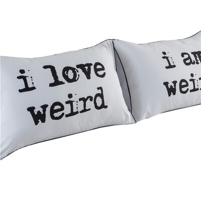 

iDouillet Couples Pillow Cases I LOVE U Print Romantic Gift for Wedding Anniversary Birthday Valentines Set of 2 Standard or Queen