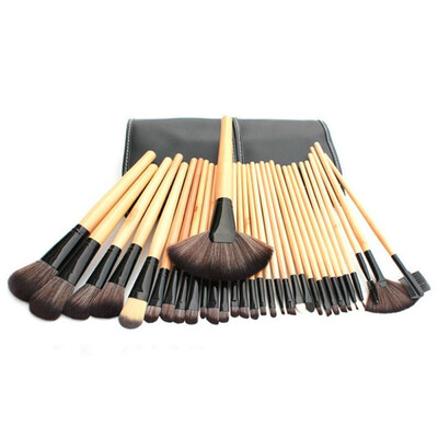 

professional 32pcs makeup brush set full completed cosmetic brush kits with pu holder case