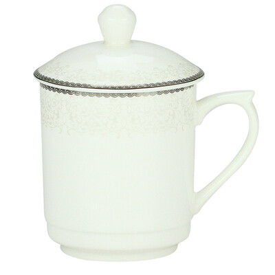 

Jingdong supermarket clay figurine cup ceramic wishful 6 cup 350ml with a lid open cup business meeting office cup