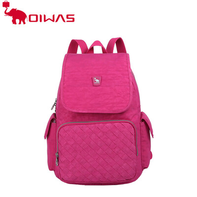 

OIWAS Casual Bag Backpack Nylon Waterproof Women Girls Shoulder Bag rose red