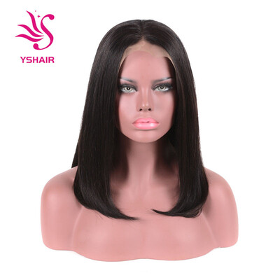 

Short Human Hair Bob Wigs For Black Women Remy Brazilian Lace Front Human Hair Wigs 130 Density With Baby Hair Natural Color