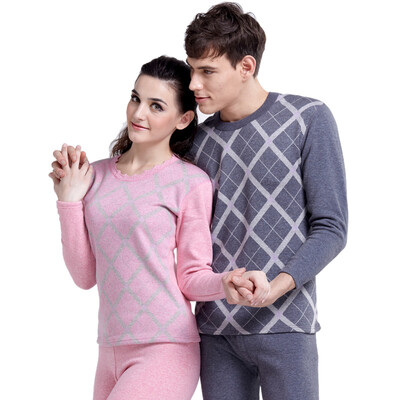 

Antarctic Nanjiren N033D10031A thermal underwear men&women printed body jacquard plus velvet thickening suit female light pink
