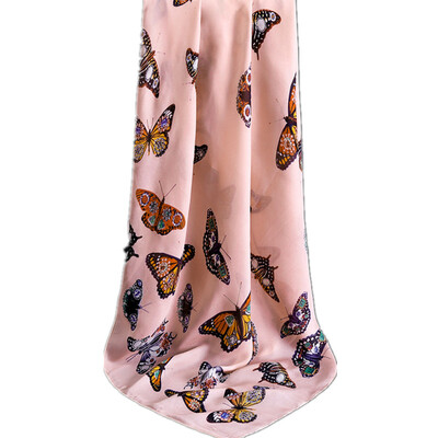 

Шарфы Wrap Shawl Silk-Satin Scarf Women Ladies Soft Long Printing(115 см * 115 см)