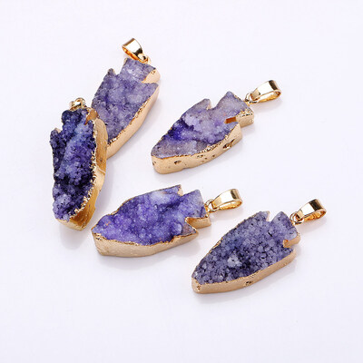 

Yumten Crystal Pendant Anchor Charms Природные позолоченные Геодезические кластеры Бусины Ожерелье Прекрасные ювелирные изделия По