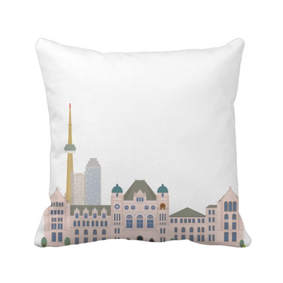 

Canada Landmark City Watercolor Cartoon Square Throw Pillow Insert Cushion Cover Home Sofa Decor Gift
