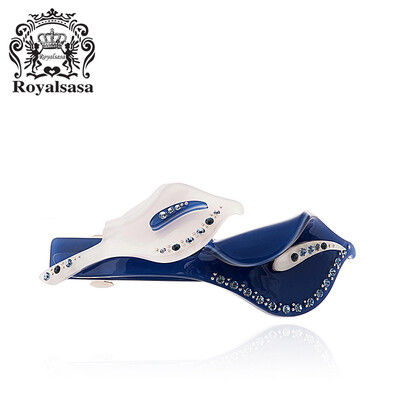

Royal Sasa Royalsasa Korean headdress top clip fashion horsetail clip spring clip hairpin horizontal clip rhinestone hair clip hair accessories