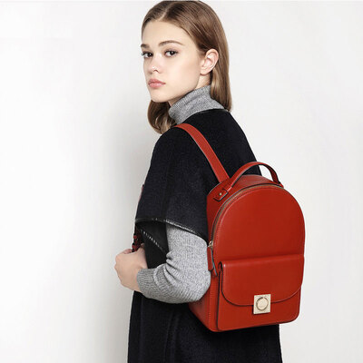 

DISSONA sleek minimalist portable backpack womens fashion handbag small backpack 8163AS3516R00 red