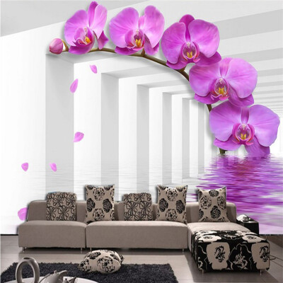 

Study Room Wallcoverings Modern-style Violet Flower Custom Size 3D Photo Wallpaper Backdrop Stereoscopic Murals Wall Paper Roll