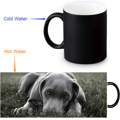 

Weimaraner 350ml12oz Heat Reveal Mug Color Change Coffee Cup Sensitive Morphing Mugs Magic Mug Milk Tea Cups