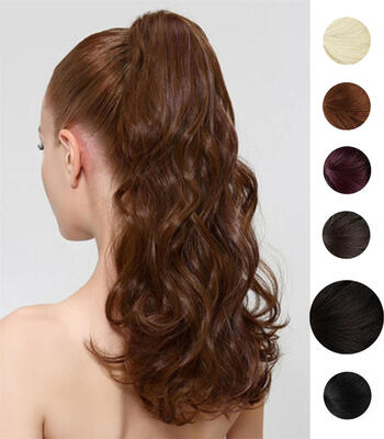 

Rhyme Super Light 85g 16 "Wrap Around Synthetic Hair Ponytail Clip в наращивании волос Длинные натуральные кудрявые волнистые воло