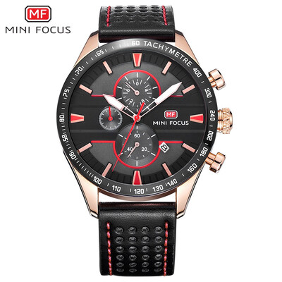 

MINIFOCUS Top Brand Genuine Leather Sport Men Quartz Watch MF0002G