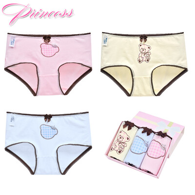 

Ai Lier Aurora girls underwear middle waist girls underwear cotton thin section simple student briefs SGD001-3 strip M