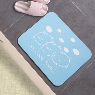 

Suart diatom mud diatomaceous earth bathroom absorbent floor mats quick-drying mat door mat 3545cm 1035-001 cute rabbit blue