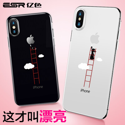 

ESR iPhone X Mobile Shell / Sleeve Силиконовая мягкая оболочка ТПУ Творческий / Личность / План Pattern Apple x Мобильный телефон Корпус All-container Transparent Какая серия - Лестница