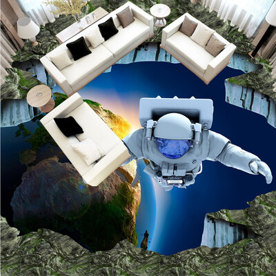 

Бесплатная доставка Астронавт 3d небо этаж живопись дома украшение влаги доказательство полов гостиной обои настенной росписи 250cmx200cm