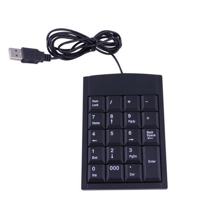 

новая клавиатура USB - адаптер проводной клавиатуры 19 ключи для пк, ноутбука или черный
