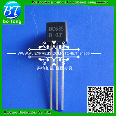 

100PCS BC635 BC635B TRANSISTOR NPN 45V 1A TO-92