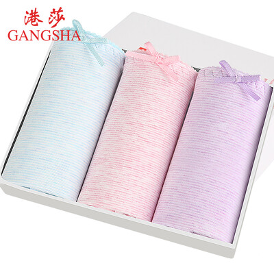 

Gangsha ladies underwear fresh color cotton briefs waist movement breathable 3 gift box XXL