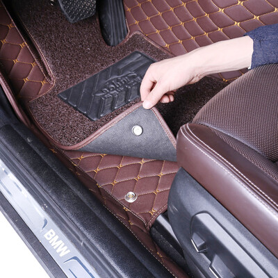 

Xinjian Xinjian all surrounded by double-layer wire ring car mats Ford Fiesta Fox sharp border wing tiger Mondiou Kia modern coffee color Hang embroidery coffee color silk ring