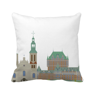 

Canada Landmark&City Buildings Cartoon Square Throw Pillow Insert Cushion Cover Home Sofa Decor Gift
