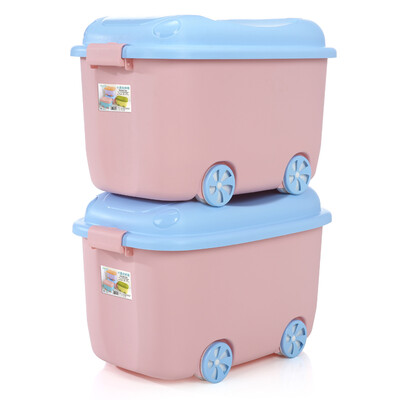 

Vozhi vozvo extra large cartoon storage box childrens toys plastic storage box with wheels clothing storage box 2 Pack
