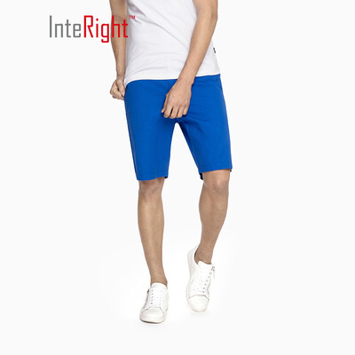 

INTERIGHT casual shorts mens cotton twill washed casual pants blue 34