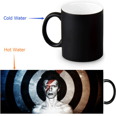 

David Bowie 350ml12oz Heat Reveal Mug Color Change Coffee Cup Sensitive Morphing Mugs Magic Mug Milk Tea Cups